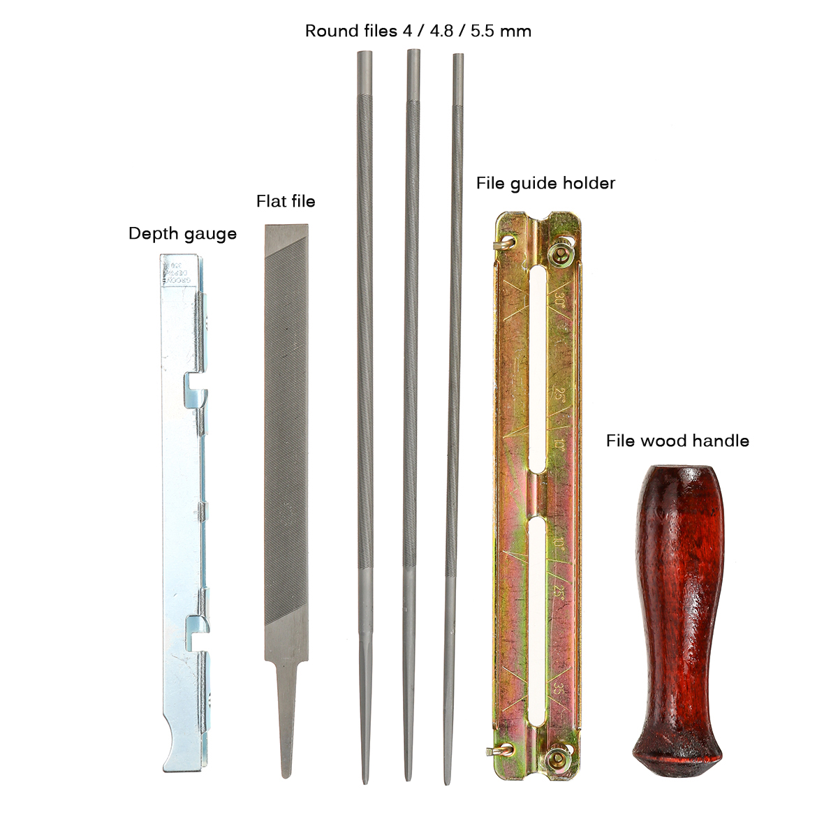 Kit D'Affûtage Pour Tronçonneuse OTOTEC - 2 Limes 4mm Avec Porte-Lime Et Poignée - Pour Entretien Chaîne