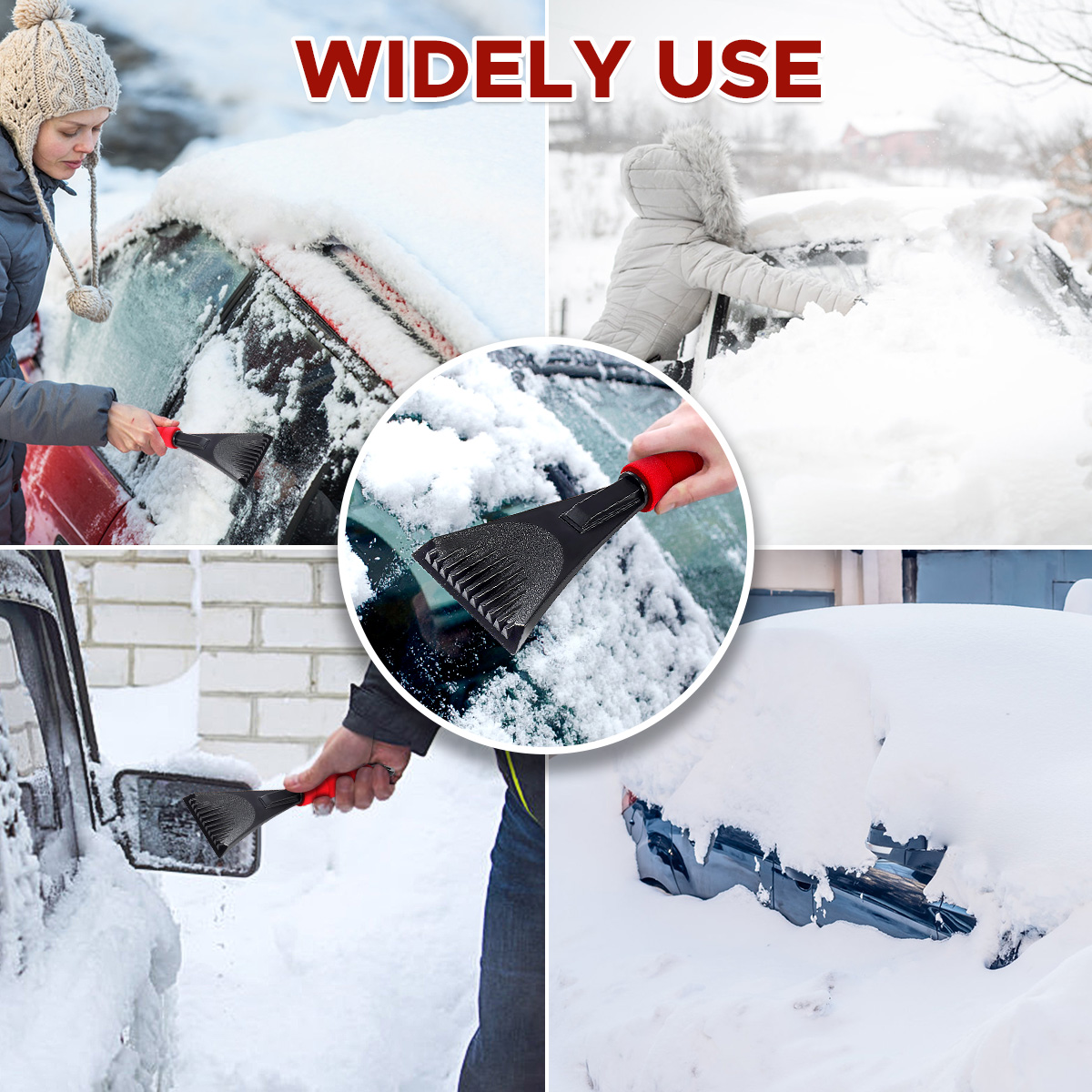 Audew Ice Scraper - 2 Pack 6.8In Car Window Windshield Long Handle Shovel-Winter Snow Removal Tool Audew Ice Scraper - 2 Pack 6.8In Car Window Windshield Long Handle Shovel-Winter Snow Removal Tool