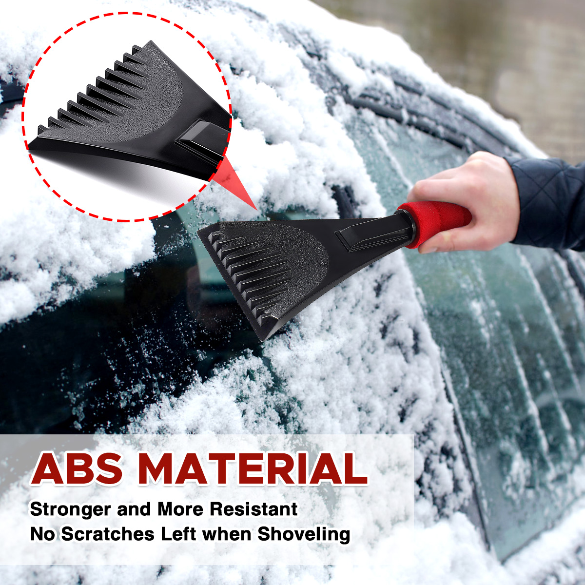 2 Pack Snow and Ice Scraper for Car Windshield, Frost Removal Tool