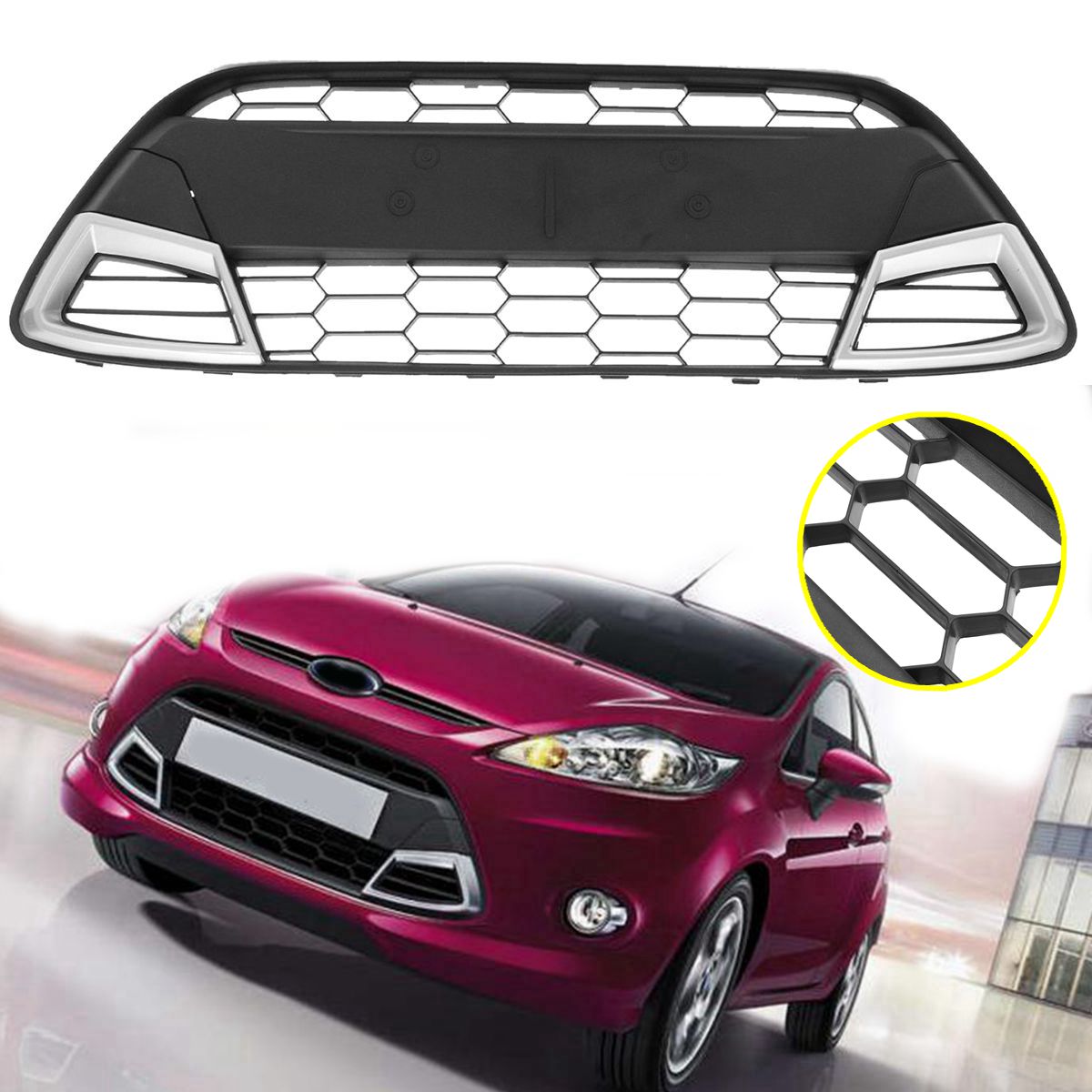 Ford Fiesta Mk7 08-11 GRILLE PARE CHOCS avant CENTRE SPORT NEUF !