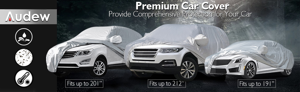 Audew UV Protection/Waterproof Car Cover, 190T Polyester Fabric