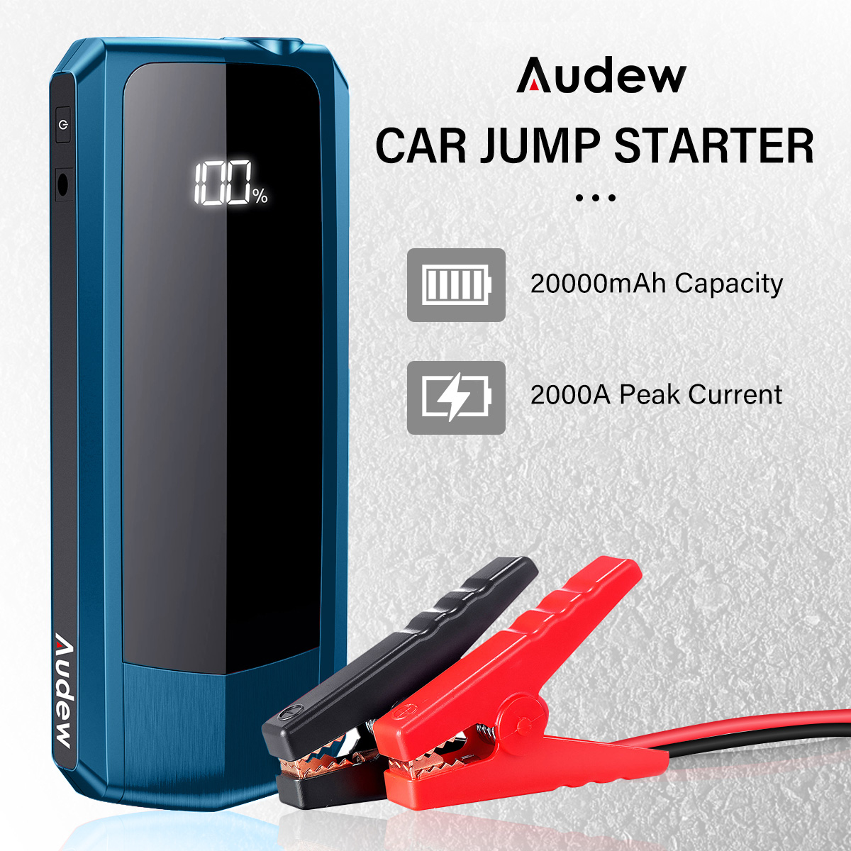 thumbnail image 2 of DBPOWER Peak 1600A Portable Car Jump Starter – 20000mAh Battery Booster With Air Compressor 2 of 6