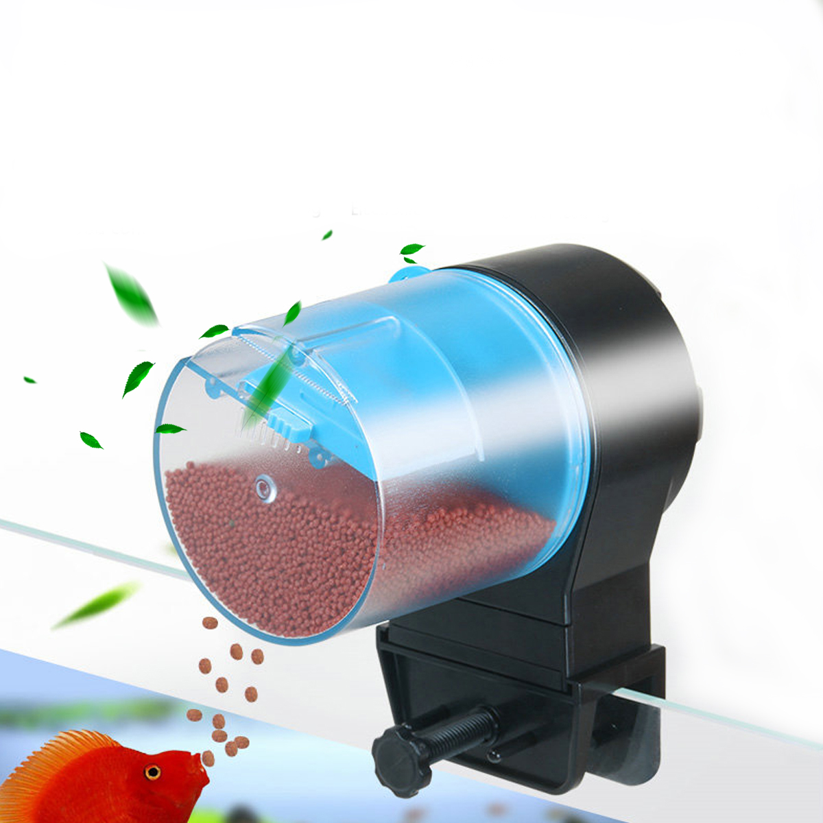 Distributeur de nourriture Automatique Poisson Aquarium Réglable Minuteur USB Rechargeable 210ml
