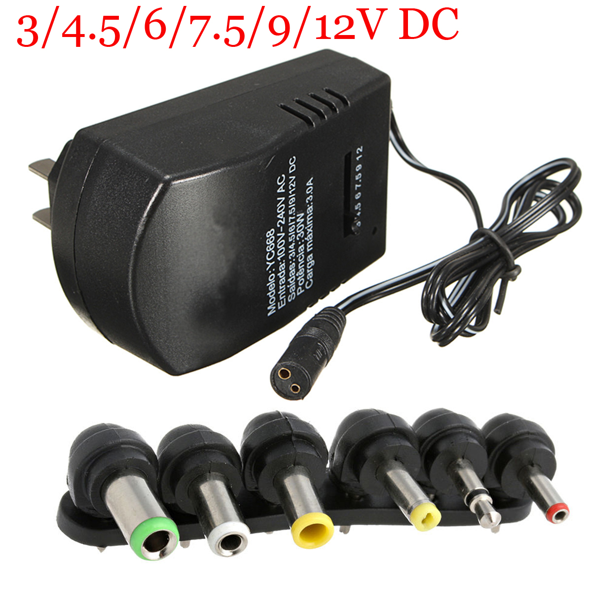 TEMPSA AC Adapteur Chargeur d'Alimentation Universel 3,4.5,6,7.5,9,12V ...