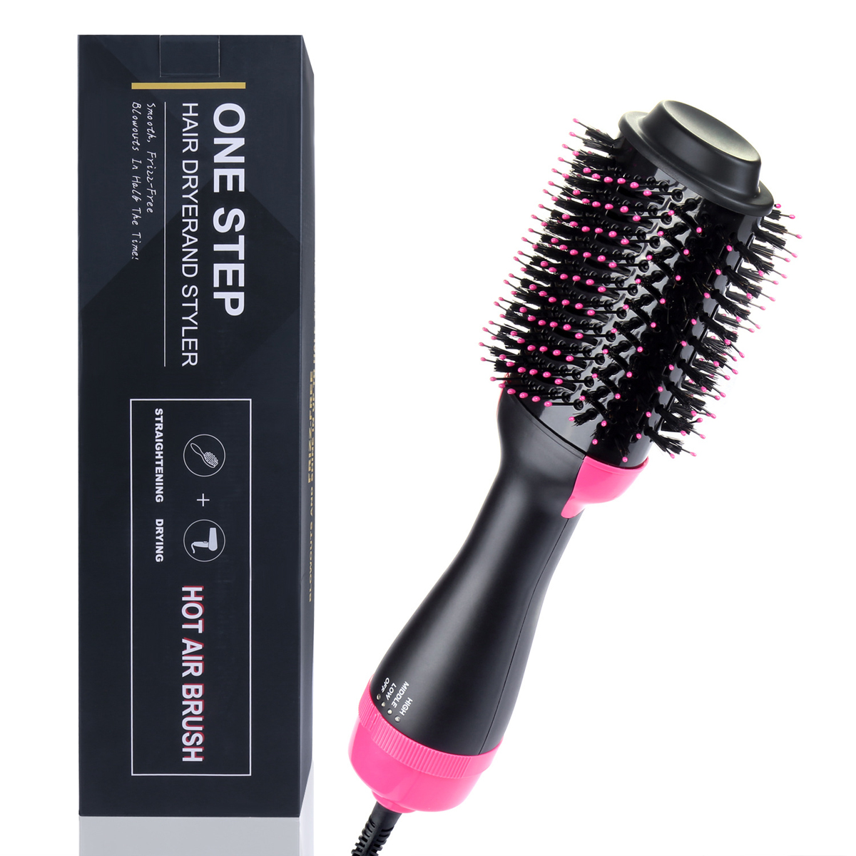 Tempsa 2-en-1 brosse à cheveux electrique peigne de bigoudi lisseur