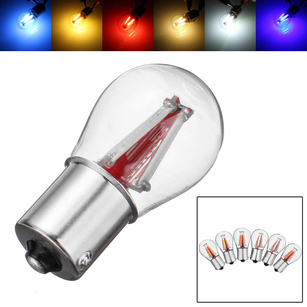 Ampoule LED BA15S P21W Rouge - Pour Feux Stop, Veilleuses Voiture & Moto