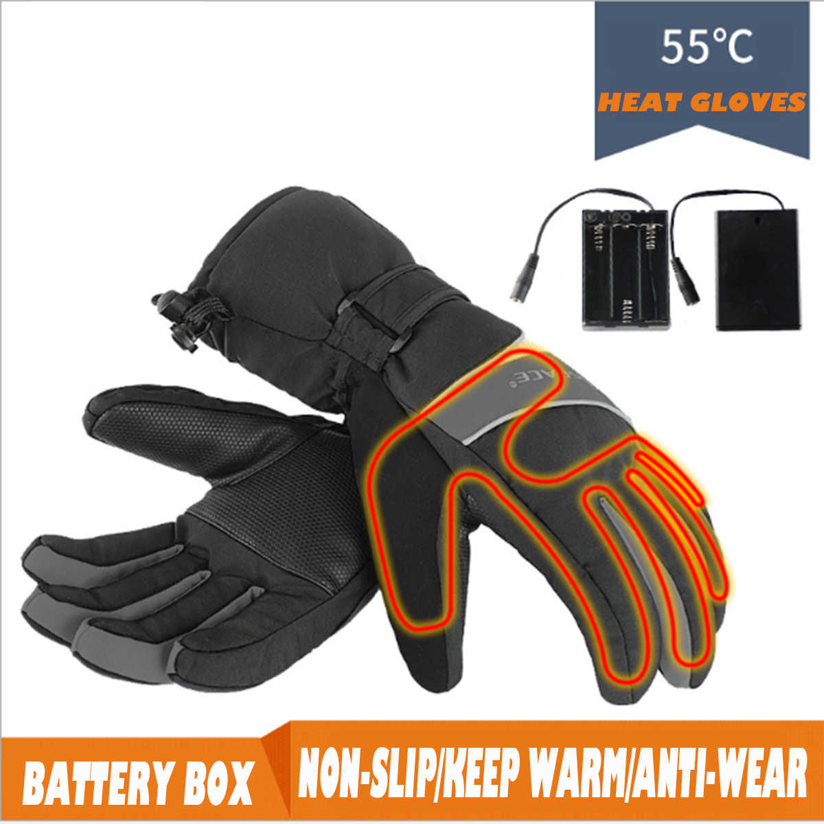 Gants Chauffants SAVIOR HEAT S66B - Rechargeables, Batterie 2200mAh Incluse, 3 Niveaux De Chaleur, Noirs, Taille XL