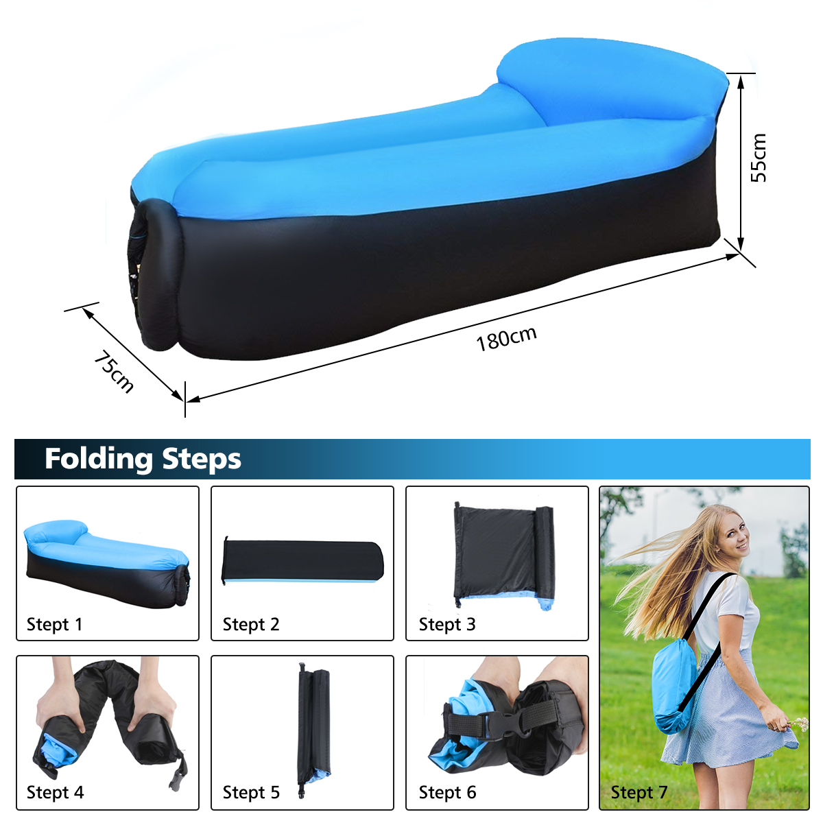 la Piscine ZXDBK Sofa Gonflable,Tissu en Nylon pour laviation Air Sofa Portable Etanche Sofa Imperm/éable Peut Supporter Un Poids de 200kg Id/éal pour Le Camping la Randonn/ée
