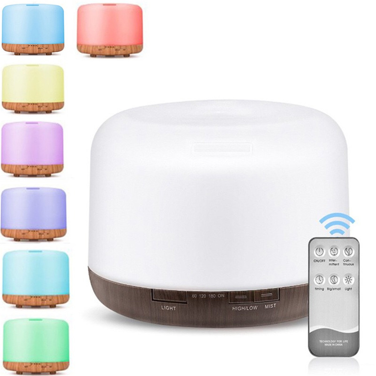 Bakeey Large Mist Spray 500ML Ultrasonic Aroma Diffuser Household Humidifier Colorful Night Light Household Air Purifying Humidifier