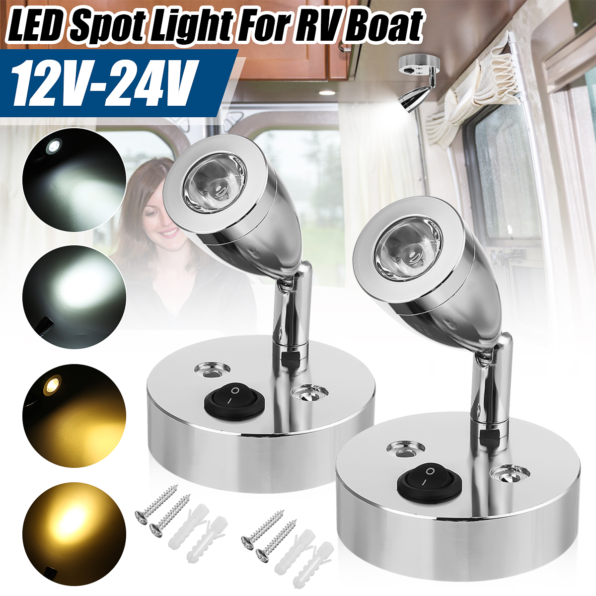 NEUFU LED Intérieure 1224V Lecture Spot Light Applique de Chevet Pour