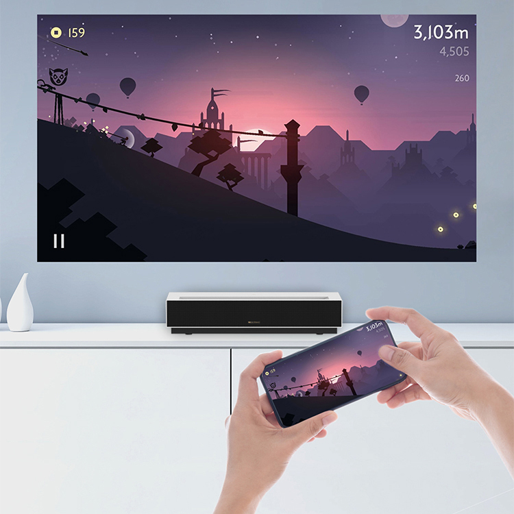 XIAOMI Vidéoprojecteur 4K 3D 2500 ANSI Lumens 150'' ALPD 4K 3D BT 4.0