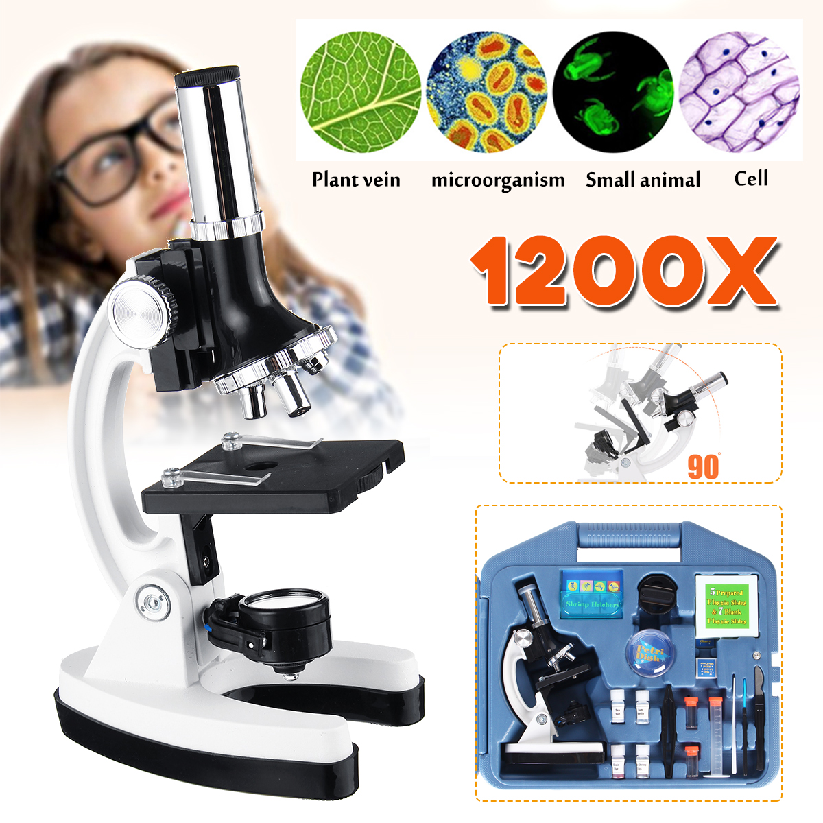 Ba30DEllylelly Microscope de poche enfants Microscope portable éducation scientifique cadeau dobservation des insectes pour enfants enfants 