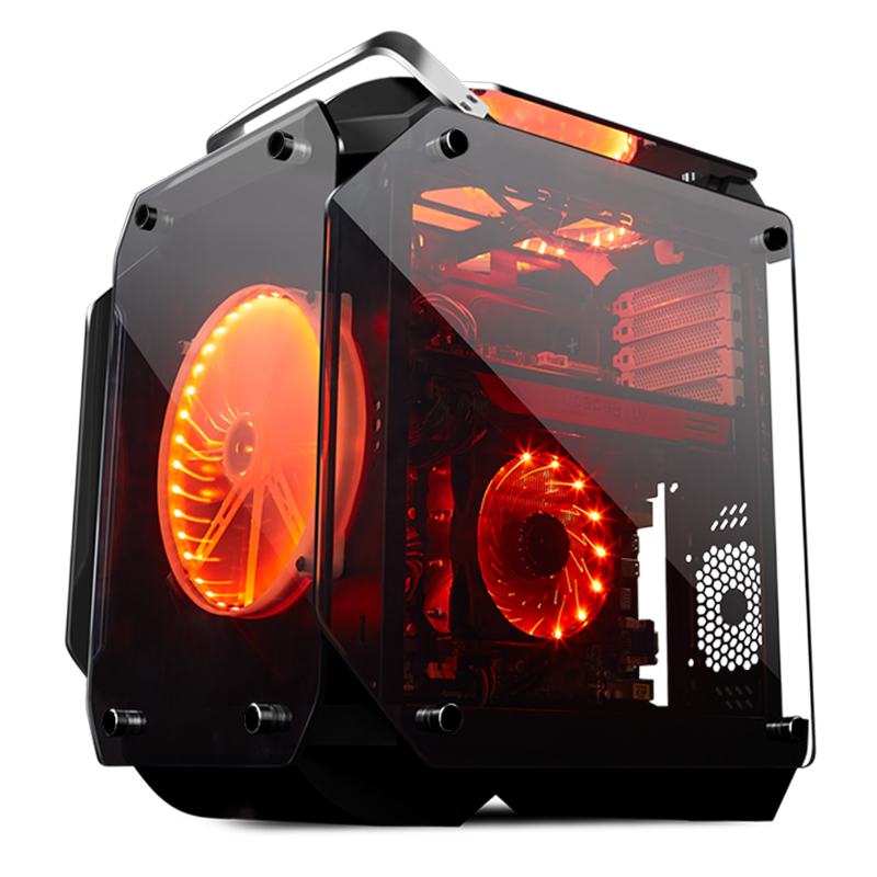 TEMPSA Boîtier PC ATX Micro ATX Mini ITX Watercooling Avec 2x 200mm Ventilateur Verre Trempé
