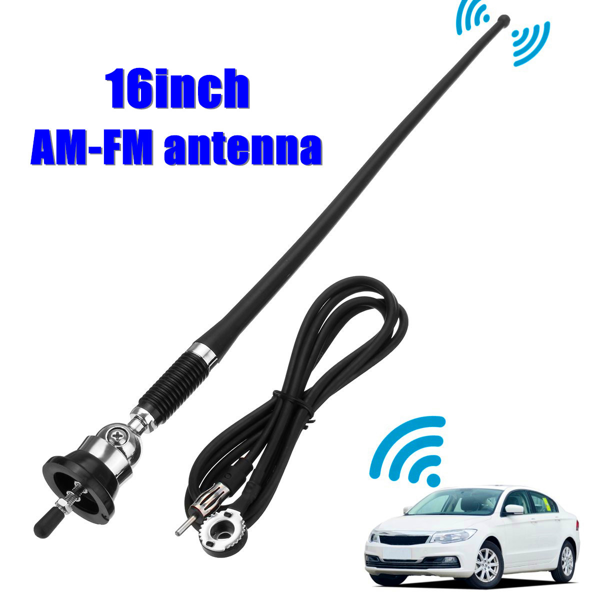 NEUFU 16" Antenne Signal AM FM Autoradio Universel Base de