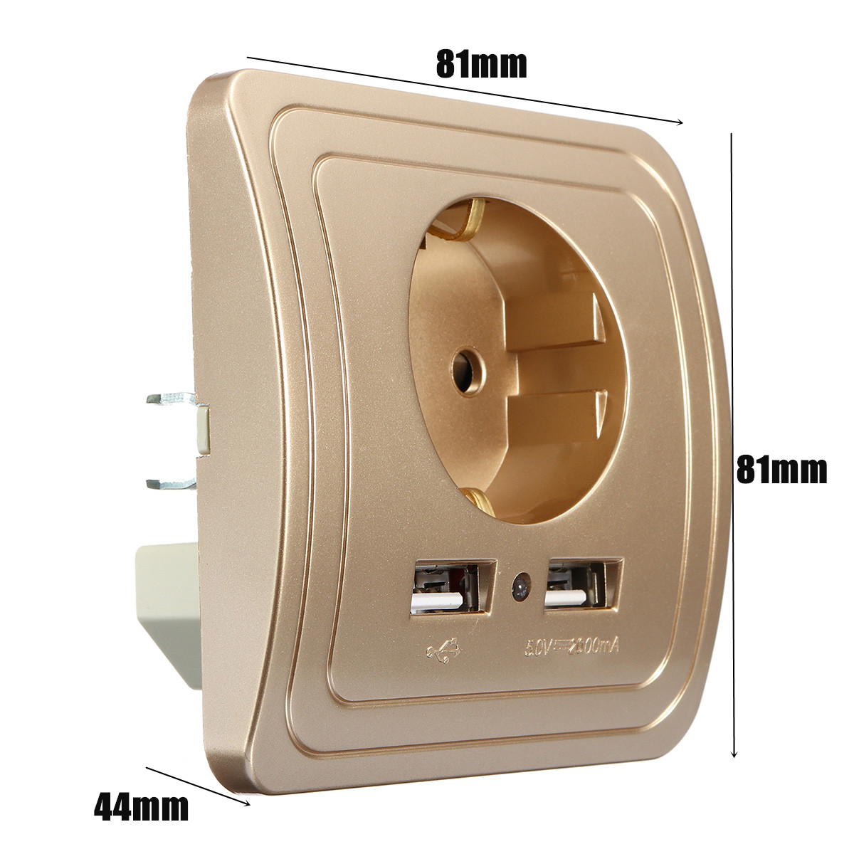2pcs Prise Mural 2 USB Port Plaque Electrique 220V 16A à Adaptateur