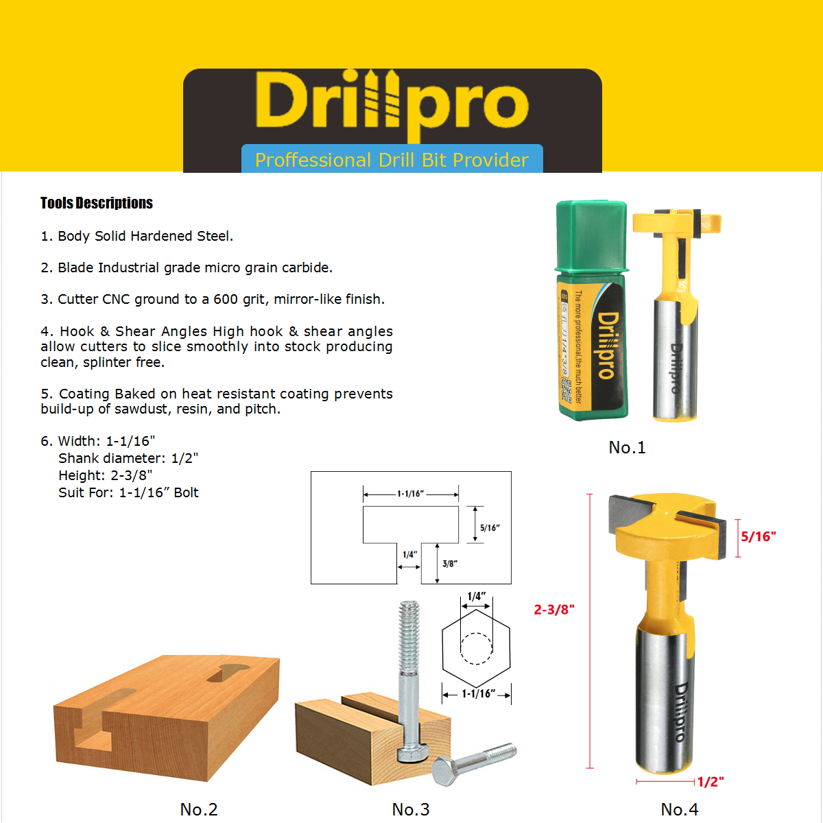 drillpro router bit product discription