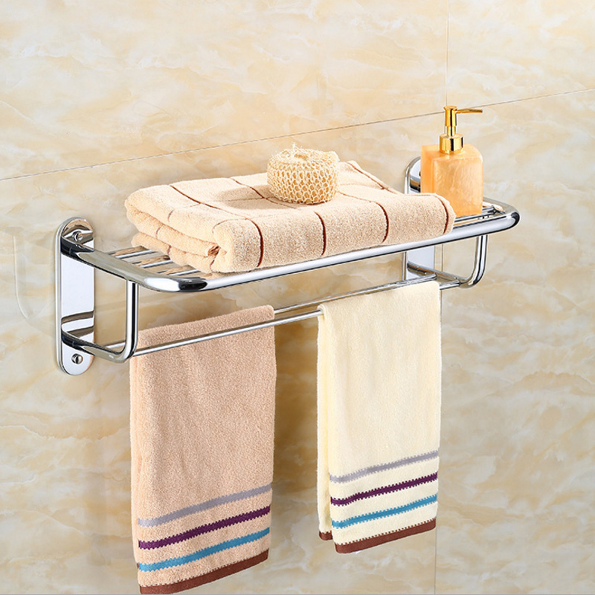 Generic Wall Mounted Towel Rack Bathroom Hotel Rail Holder Storage ...