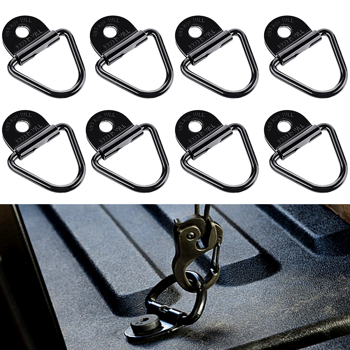 Audew 8 Pc. Cargo Tie-Down Trailer Anchors, 2\