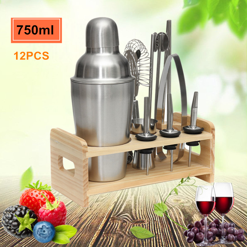 750ML 12pcs бар jigger Cooktail вина шейкера установить стенд из нержавеющего хвостом 750ML 12pcs бар jigger Cooktail вина шейкера установить стенд из нержавеющего хвостом