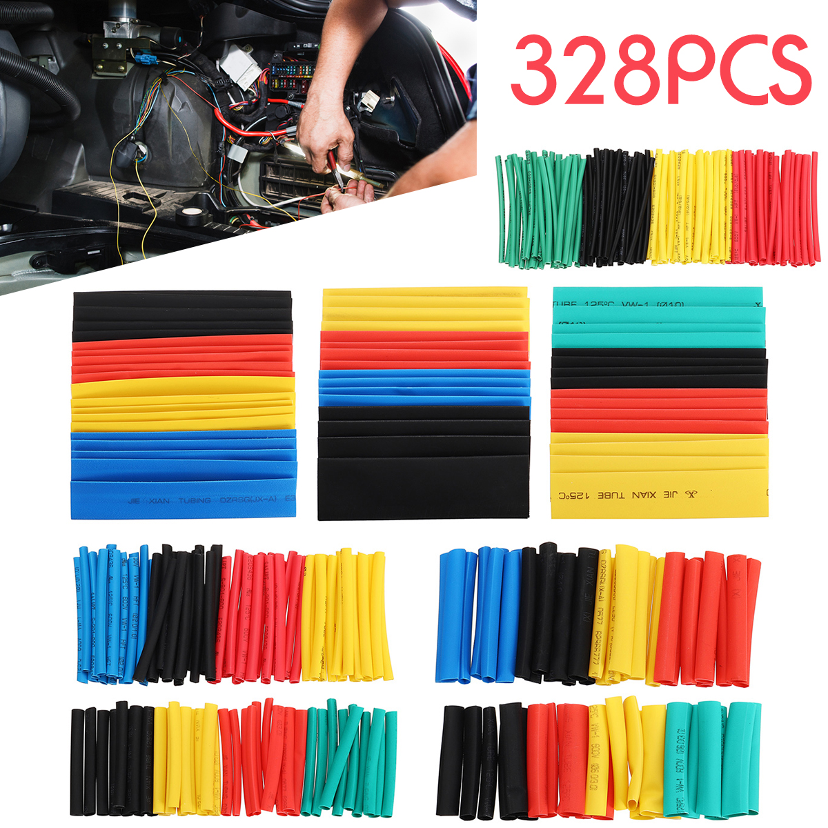 20 Tubes Thermorétractables Noirs 3/8" - Référence PTC-41712-B, Pour Isolation électrique
