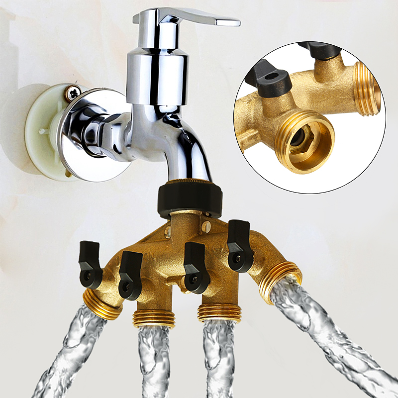 coût Wise Robinet De Jardin Connecteur Vannes Eau Système d/'irrigation HQ-métal 4 Way