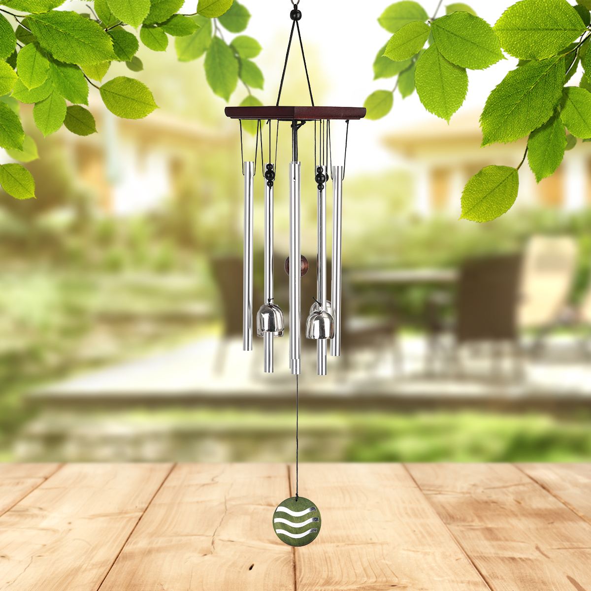 Beautiful Wind Chimes Outdoor, 8 aluminum metal tubes 4 iron bells ...