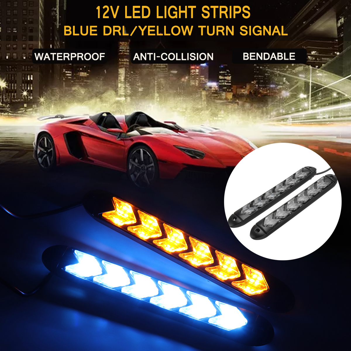 EBTOOLS Clignotant De Casque 12V Sans Fil LED Moteur Moto Casque Clignotant Arrêt Feu Stop