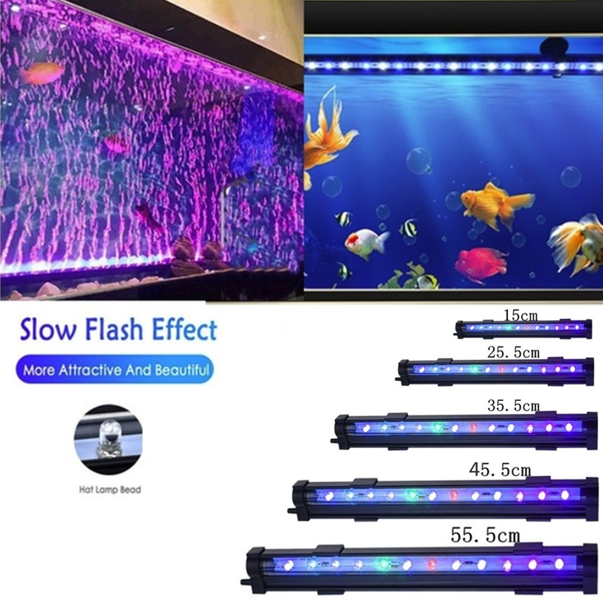 NEUFU Lampe Aquarium LED Multi Couleur Bulle d Air Lumière Sous-marine