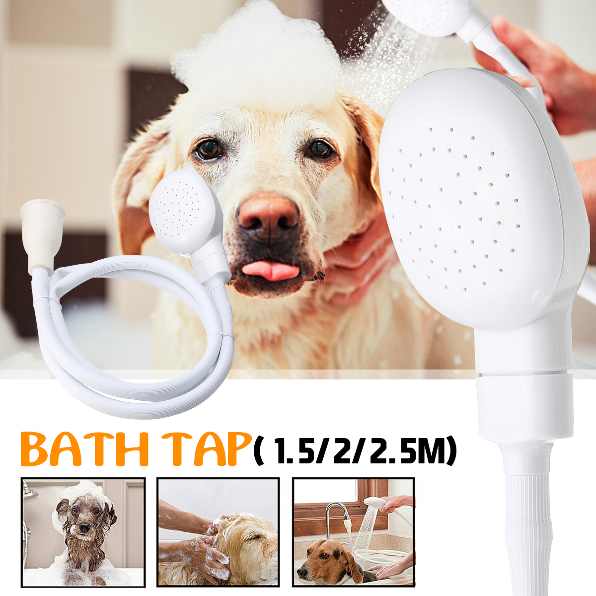 Chien Prenant Une Douche Dans La Baignoire Concept Dillustration Vectorielle Lavez Votre Animal