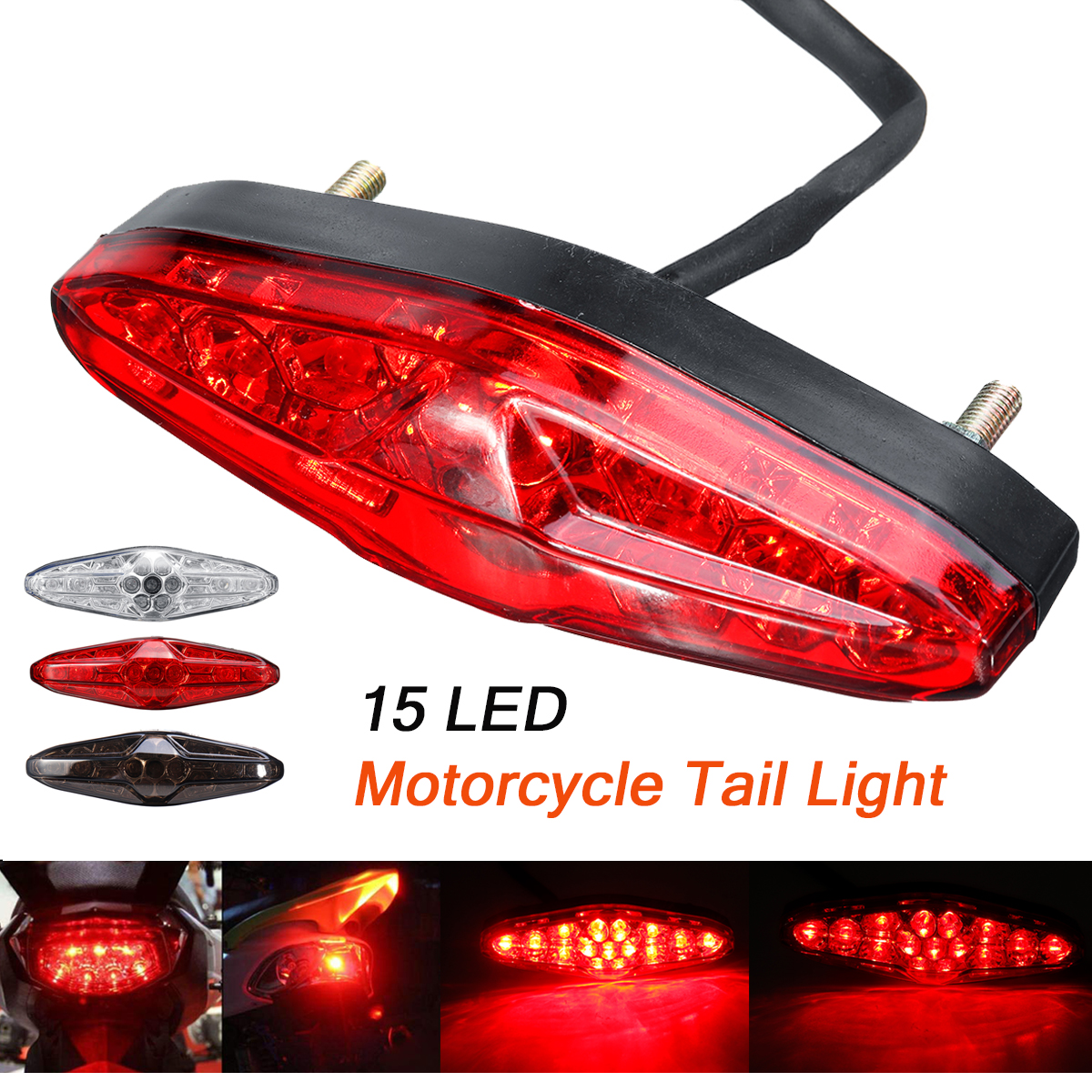 Neufu Universal Dc V Rouge Led Moto Atv Dirt Bike Frein Stop Courir Feu Arri Re Rouge