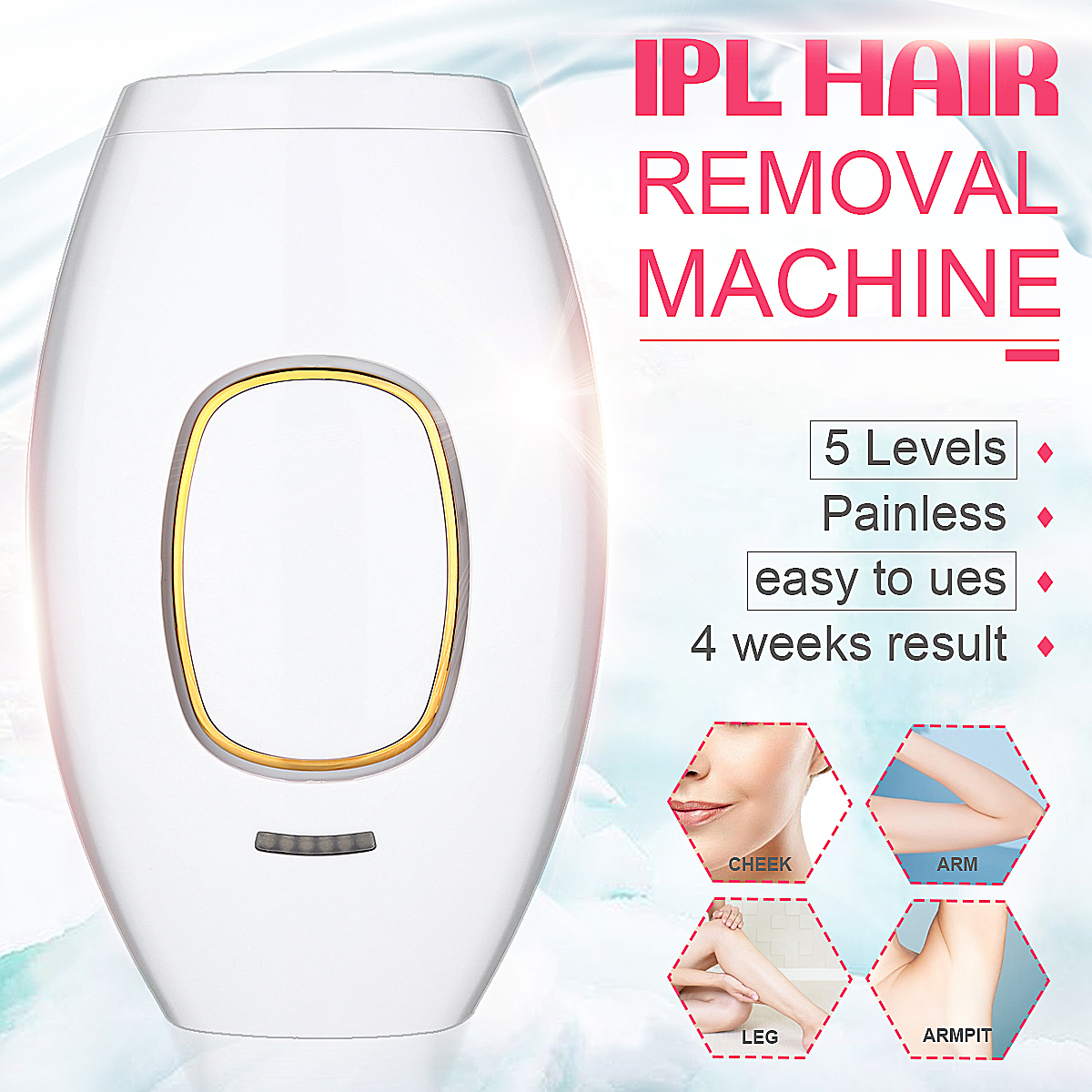 TEMPSA Épilateur Laser 500000 Impulsions IPL Portable Dépilateur