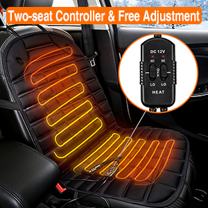 Audew 1 Pair Heated Seat Cushion Car Front Cover Warmer Pad for