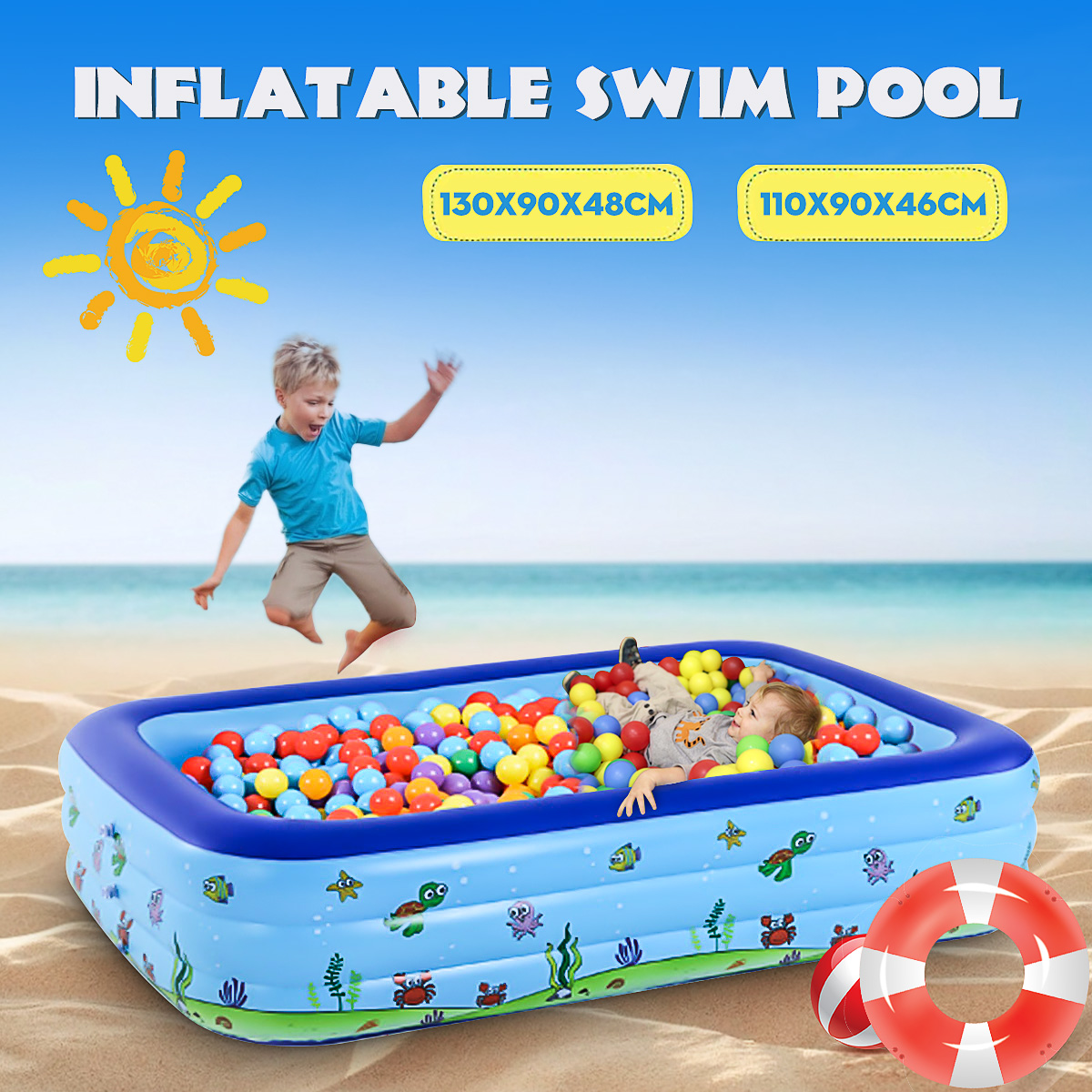 160 x 120 x 55 CM Jeux de Piscine Pataugeoire Gonflable 3 Couches Bassins pour Enfants Jouets de Plein Air Darrosage pour Jardin Ext/érieur pour Enfants Adultes