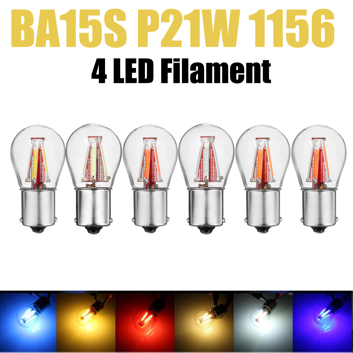 TEMPSA 4X 1156 BA15S P21W 450LM LED Ampoule De Voiture COB Clignotant ...