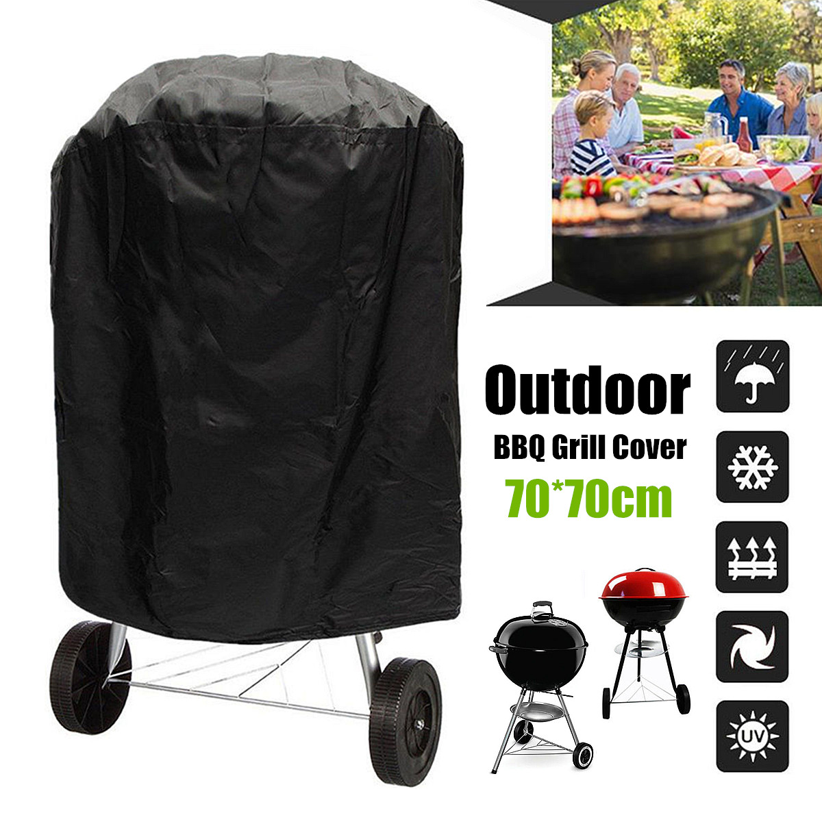 TEMPSA Couverture  BBQ  70x70cm PU Polyester Etanche Anti 