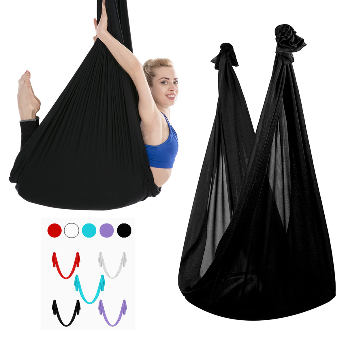 Kit Yoga Swing Premium - Hamac Aérien Anti-gravité - Jaune - Boîte Ouverte