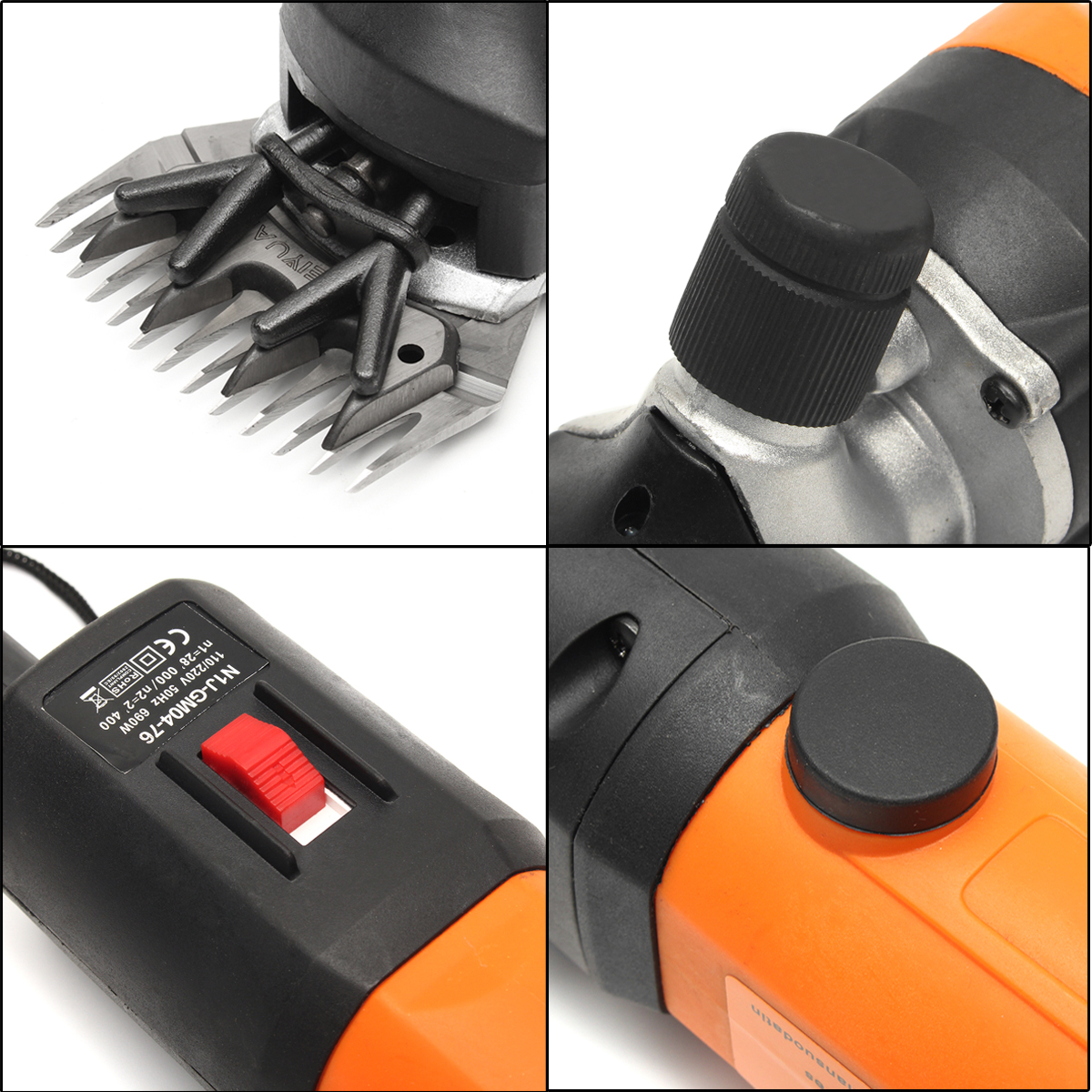 Tondeuse électrique Pour Chevaux 690W Professionnelle - Robuste Et Puissante - Lames Métal - Couleur Orange