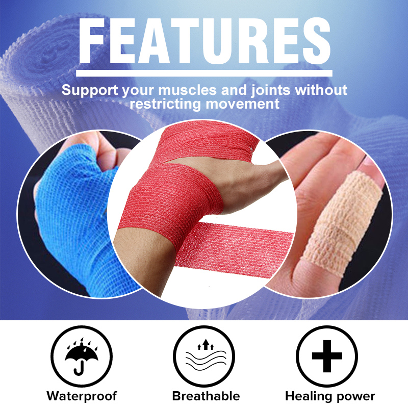 MUEUSS 6 Rouleaux Bandes Auto-adh/ésives de Band ageadh/ésif /élastique Bandage Sport Auto Adhesive Band Non tiss/é imperm/éable Respirant pour Animaux de Compagnie