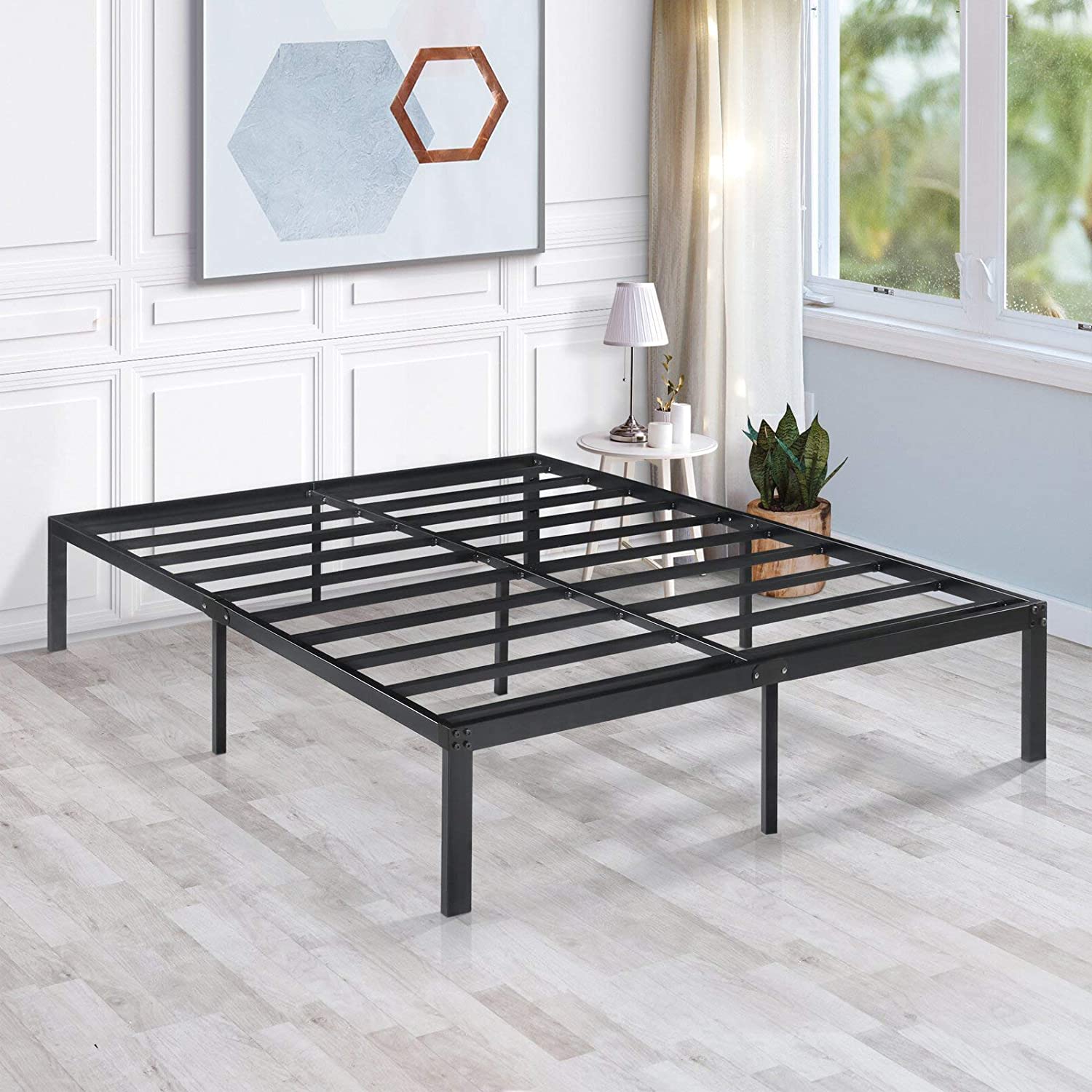 KingSo Foldable Full Bed FrameTwin, 14 Inch Heavy Duty Metal Platform