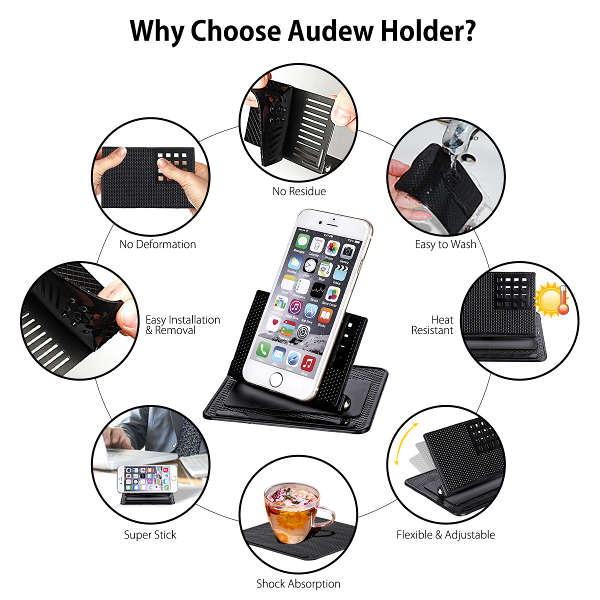 Audew Universal Car Dashboard Mount Holder Audew Universal Car Dashboard Mount Holder