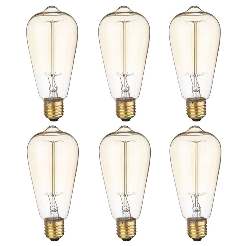 Ampoule Edison x6 TEMPSA ST64 Vintage 150 Lm E27 AC220V 40W