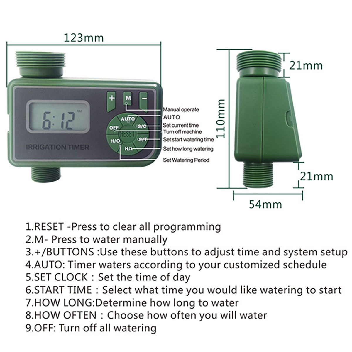 2pc automatique électronique eau minuteur jardin irrigation Contrôleur Système