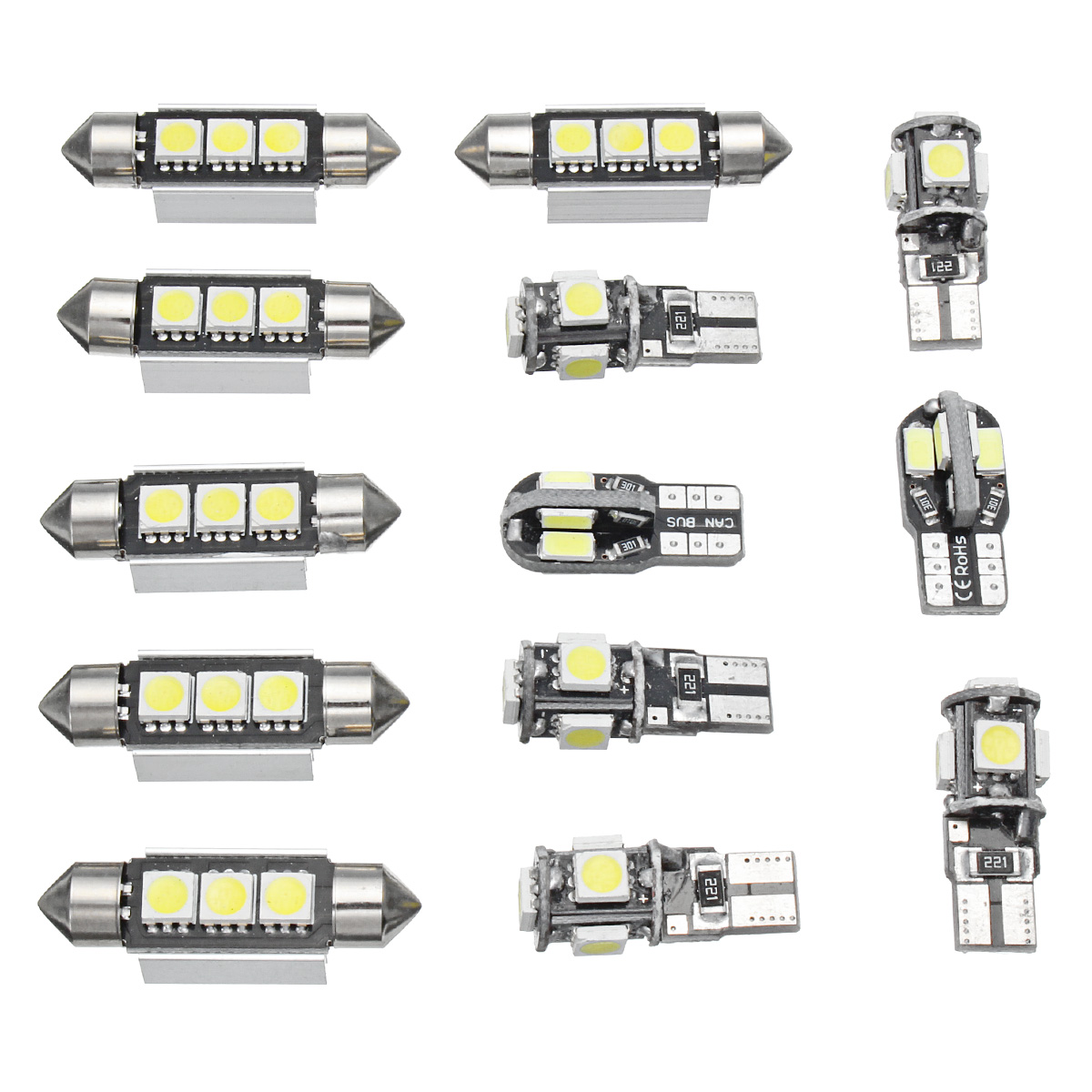 U Kit de 13Pcs DC 12V LED Ampoule Éclairage Intérieur Automobile Pour