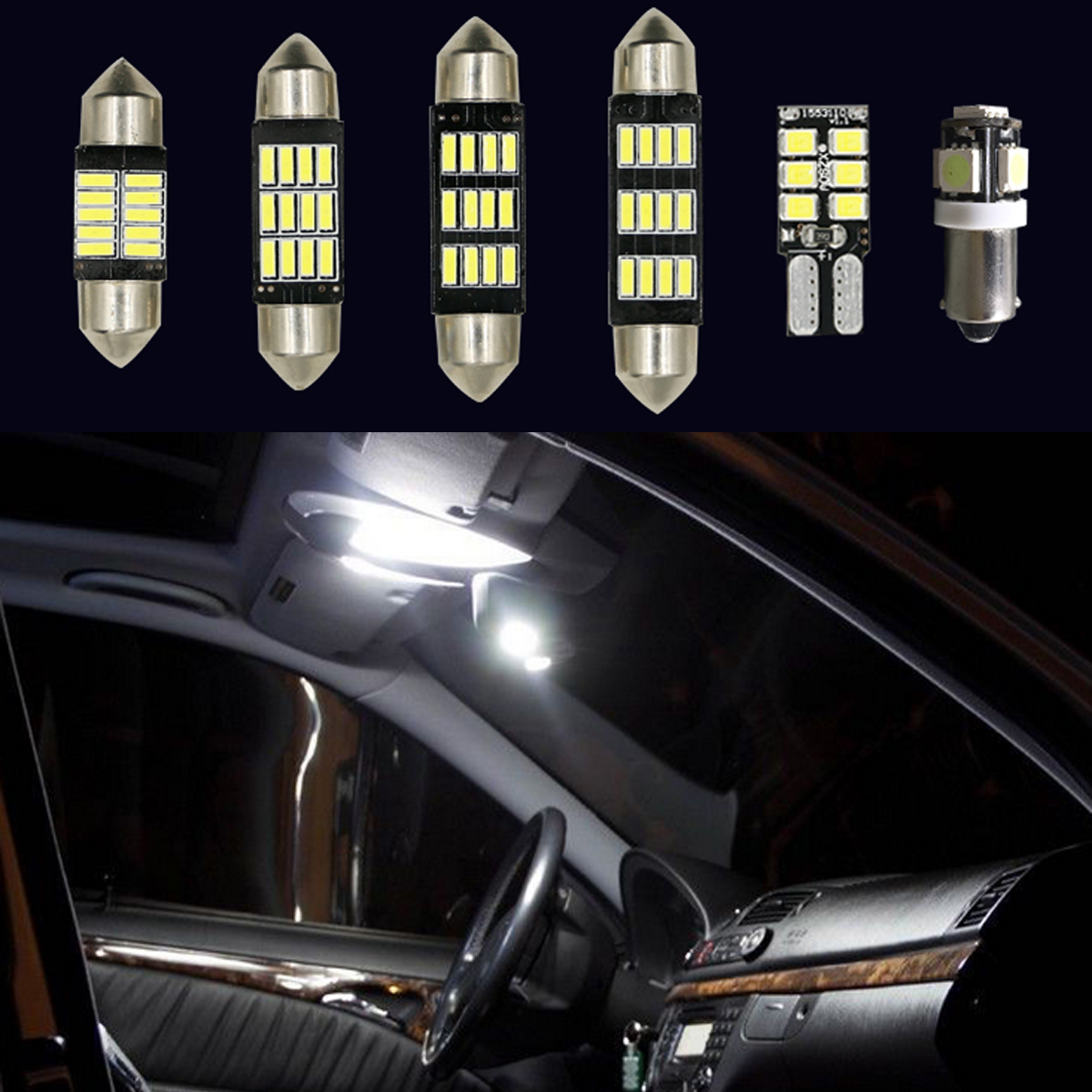 U Kit de 13Pcs DC 12V LED Ampoule Éclairage Intérieur Automobile Pour