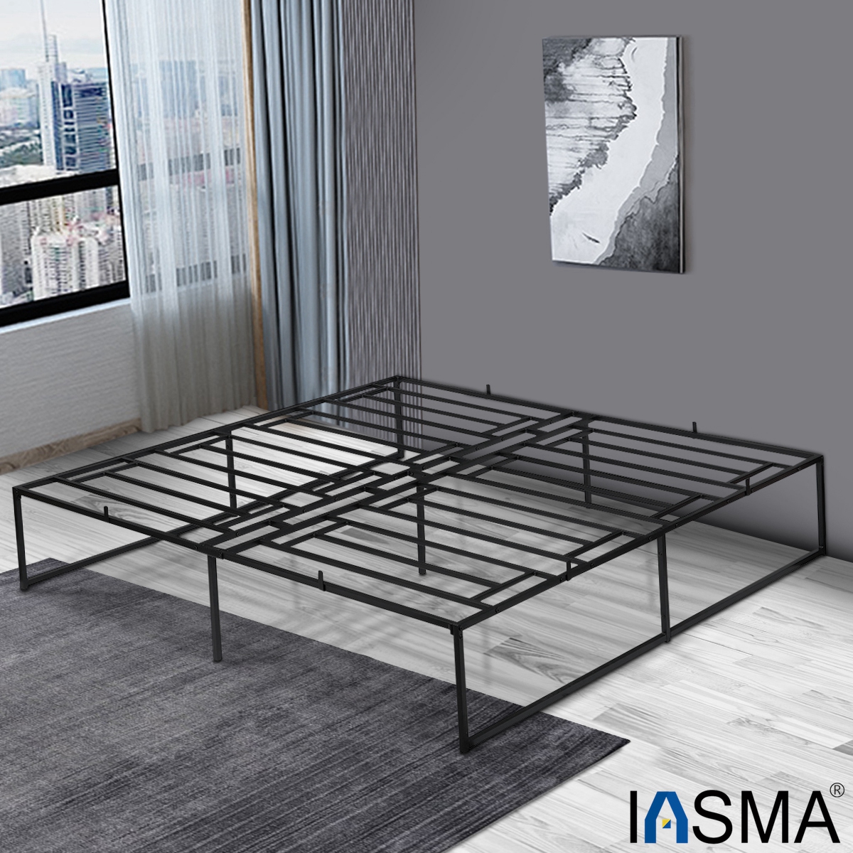 Details about   INSMA Full Size Heavy Duty Metal Bed Frame Platform Mattress Foundation 1102lbs 