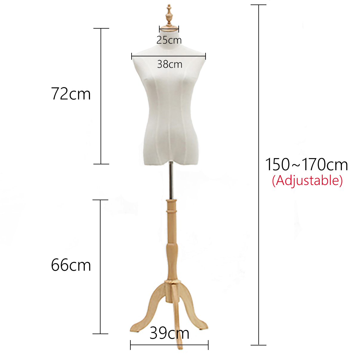 M Taille Buste de femme mannequin couture vitrine torse féminin décor