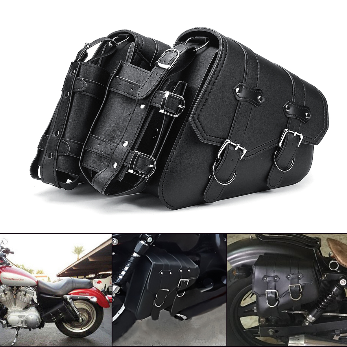 T4W 2x Moto  Sacoche  de  Selle Pour Harley Sportster XL883 