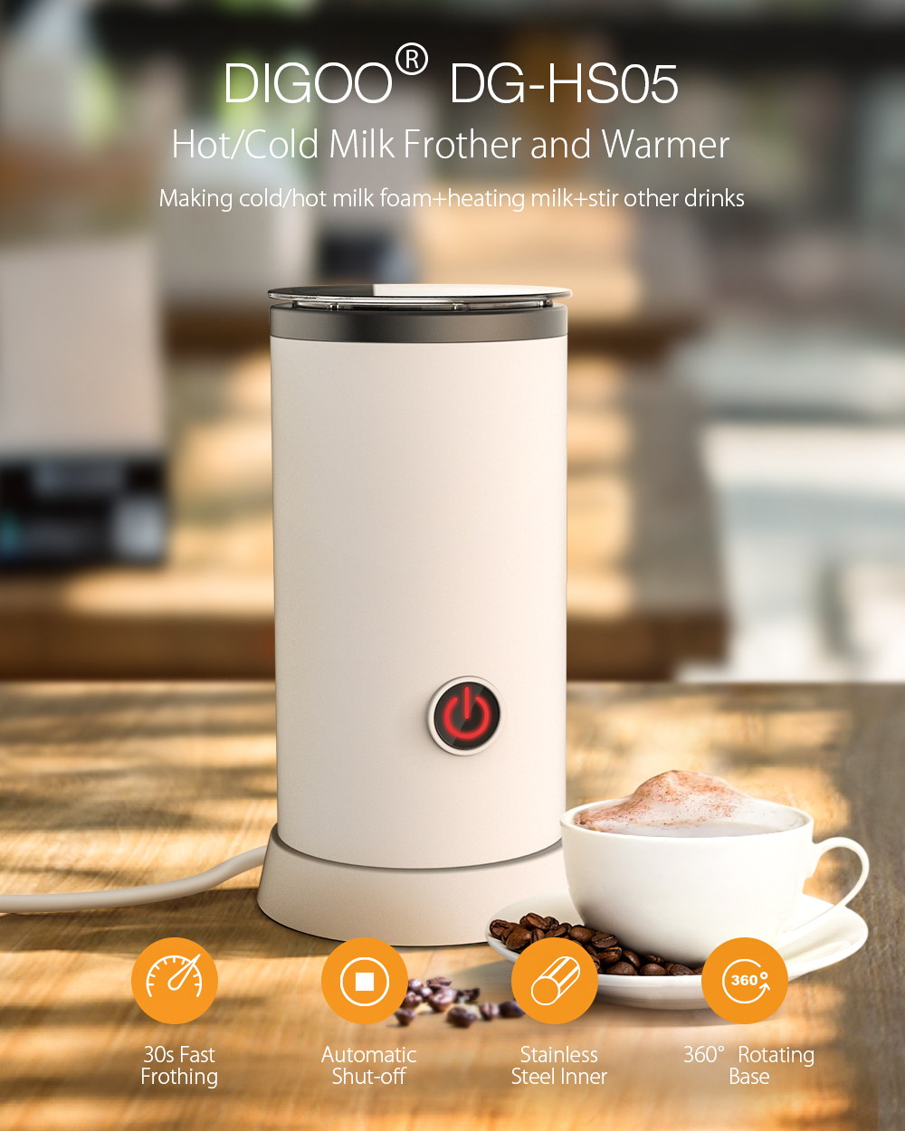 550w Electric Milk Frother Machine Warmer Automatic Milk Fast