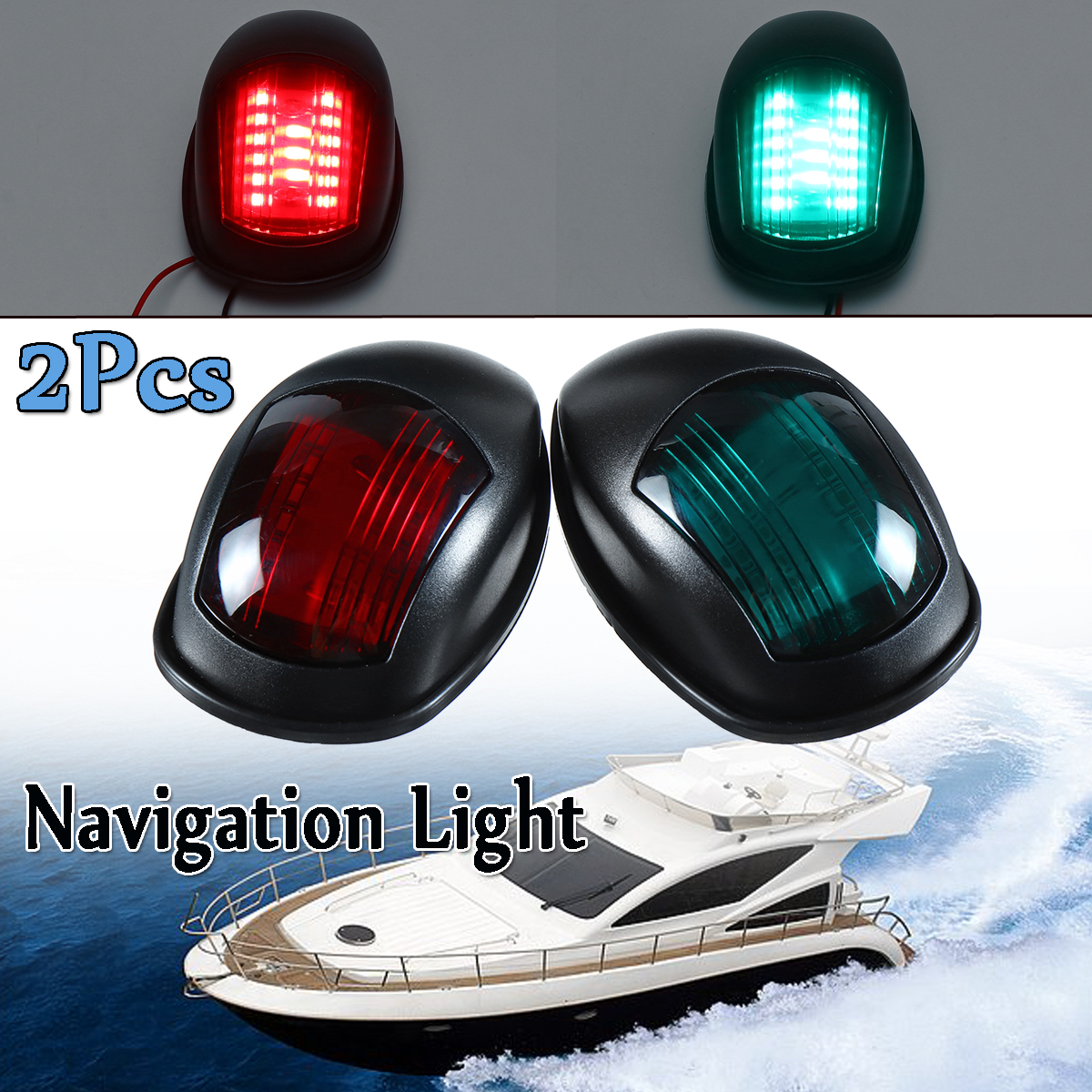 TEMPSA 12V 2x LED Yacht Feux de Navigation Feu Rouge+Vert Pour Bateau de Plaisance Prix pas