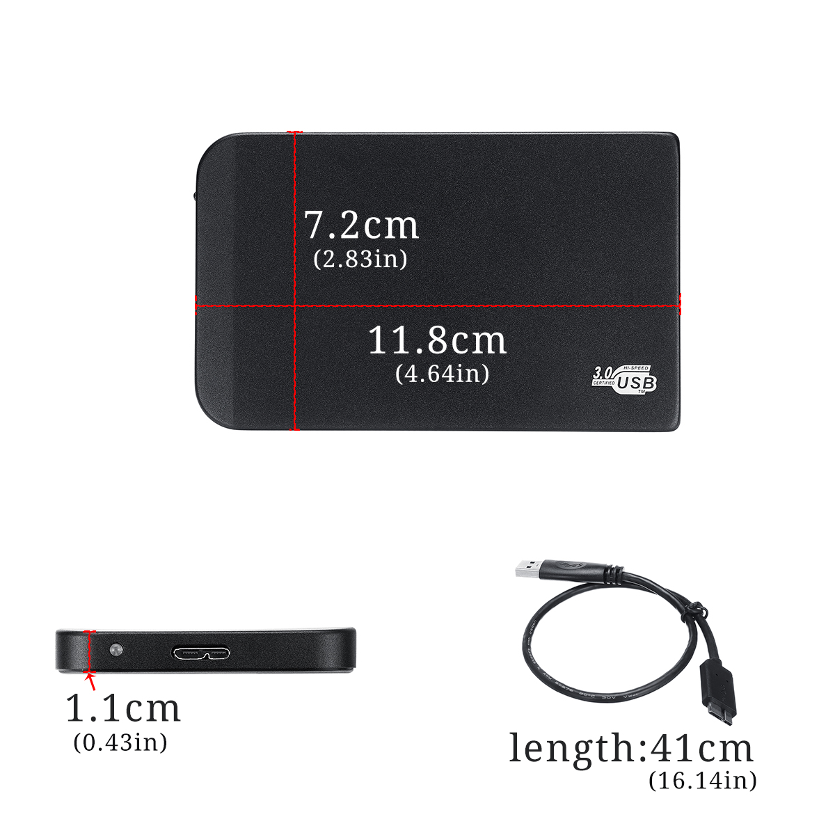 Disque Dur Externe Bipra S3 1 To (1000 Go) - USB 3.0, Formaté NTFS - Portable, Fin, Plug & Play - Pour Sauvegarde, Photos, Vidéos